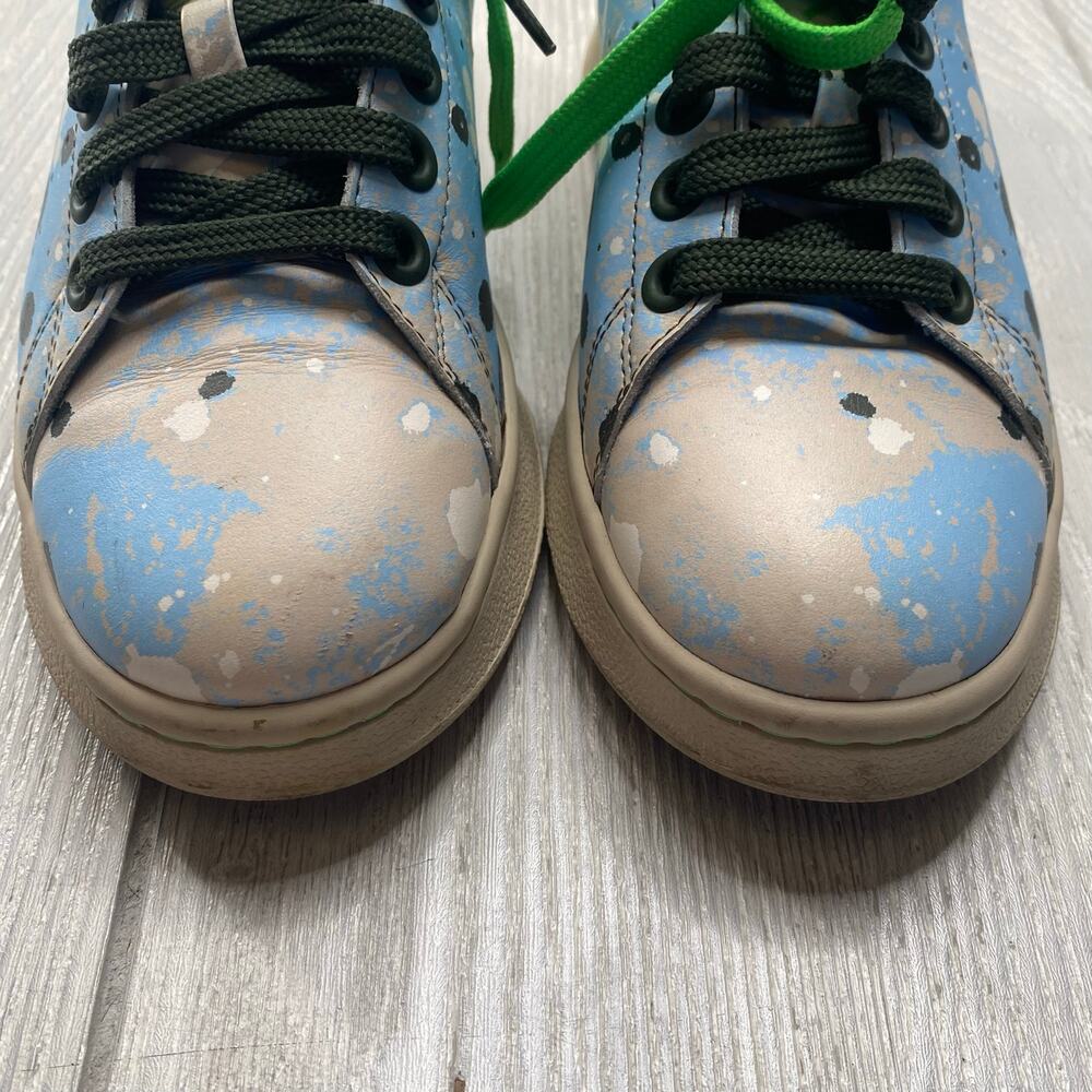 Marc Jacobs The Tennis Shoe Blue & Grey Splatter Lace Up Sneakers Size 8 38 - Picture 9 of 9